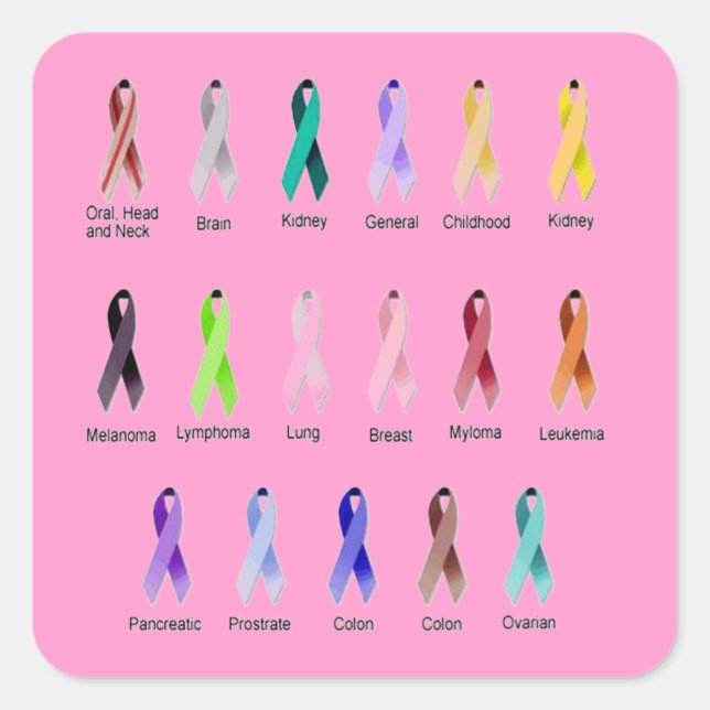 CANCER AWARENESS SQUARE STICKER (Front)