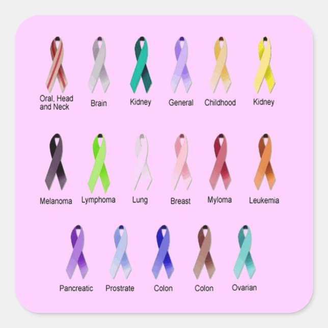 CANCER AWARENESS SQUARE STICKER (Front)