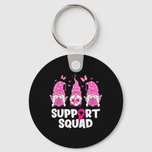 Cancer Awareness Support Squad Gnomes Pink Women  Keychain