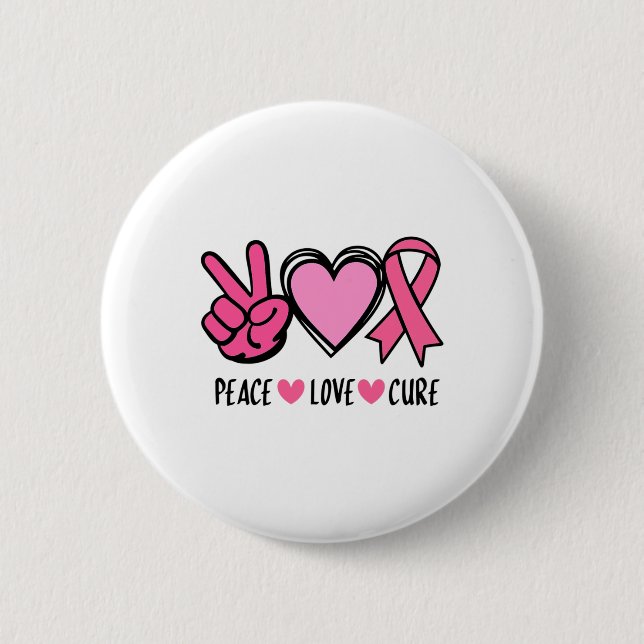 Cancer Awareness Support Squad Peace Love Cure Pin (Front)