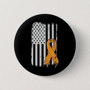 Cancer Awareness - Vintage Us American Flag  2 Inch Round Button