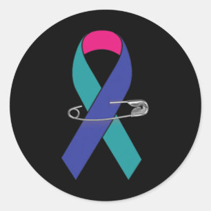 Cancer Awareness Walk Support Ribbon Classic Round Sticker