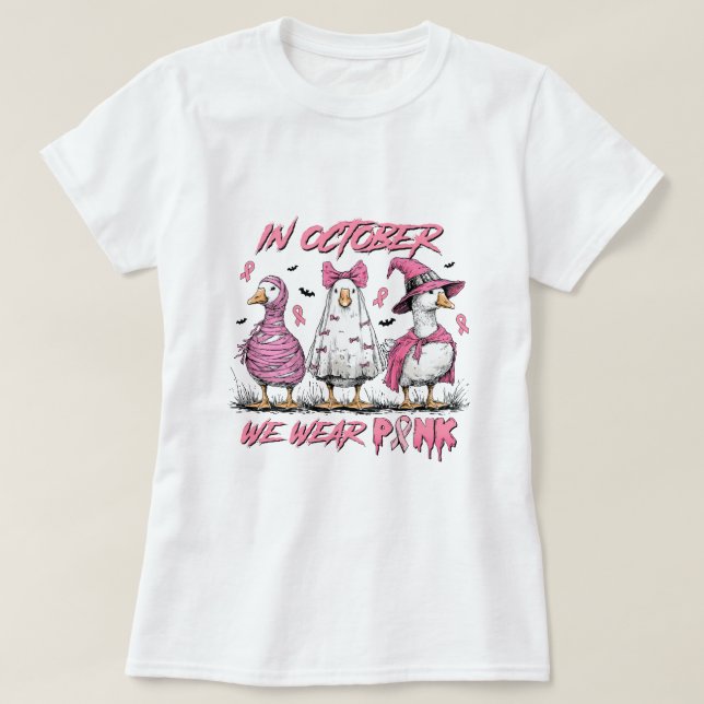 Cancer Awareness We Wear Pink T-Shirt (Design Front)