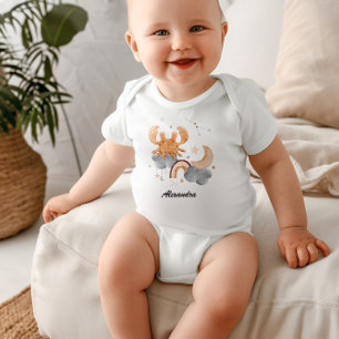 Cancer Baby: Crab's Cozy Zodiac Customizable Baby Bodysuit