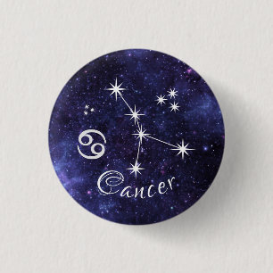Cancer Badge, Zodiac Horoscope Badge 1 Inch Round Button