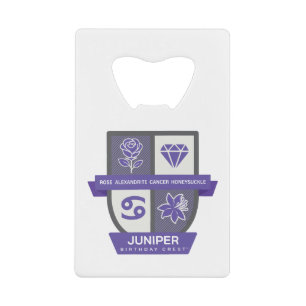 Cancer Birthday Crest™ for June 22-30 Credit Card Bottle Opener