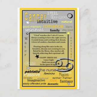 CANCER BIRTHDAY POSTCARD