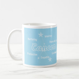 Cancer Blue Watercolour Astrology Zodiac Sign Mug
