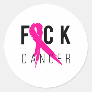 Cancer Breast Cancer Awareness Gift Retro Distress Classic Round Sticker