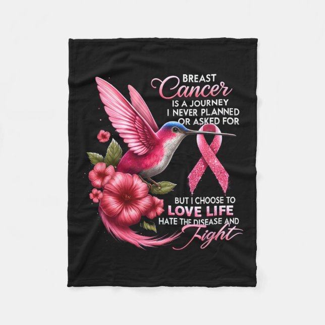 Cancer Breast Cancer Is A Journey I Never Planned  Fleece Blanket (Front)