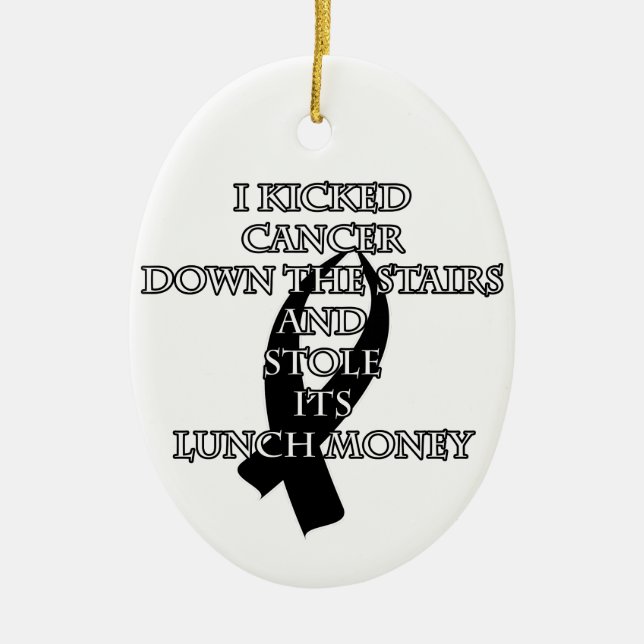 Cancer Bully (Black Ribbon) Ceramic Ornament (Front)