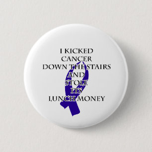 Cancer Bully (Dark Blue Ribbon) 2 Inch Round Button