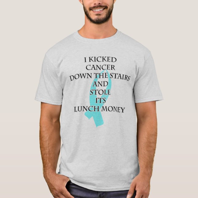 Cancer Bully (Light Blue Ribbon) T-Shirt (Front)