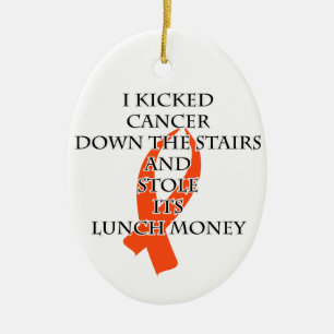 Cancer Bully (Orange Ribbon) Ceramic Ornament