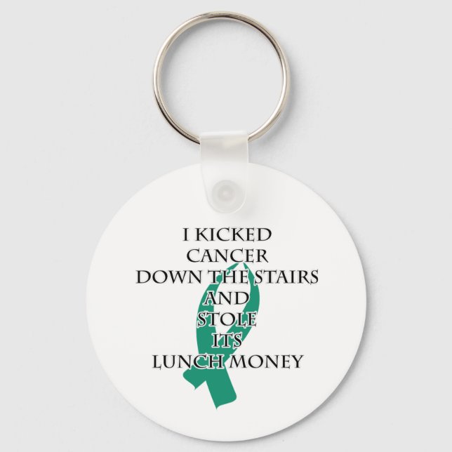 Cancer Bully (Teal Ribbon) Keychain (Front)