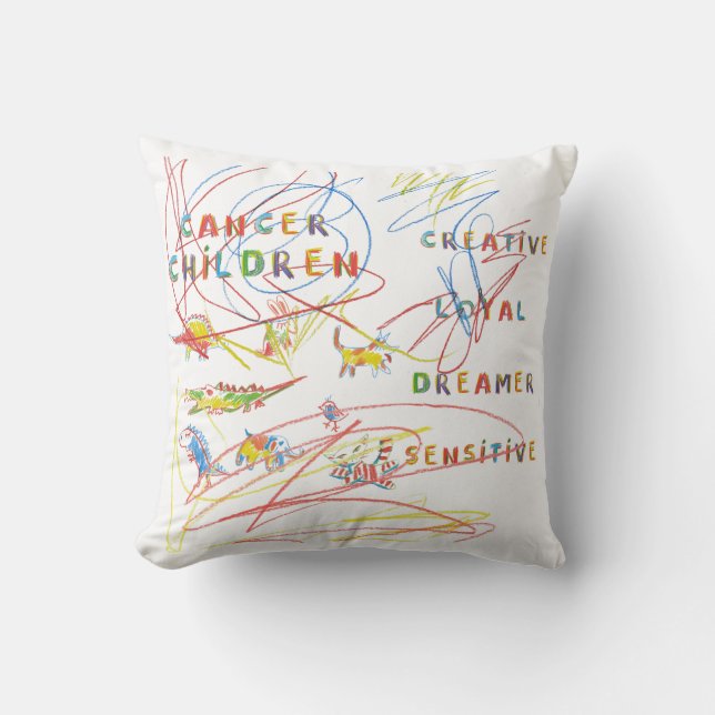 Cancer Child Astrology Zodiac  Throw Pillow (Front)