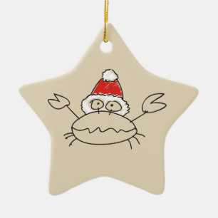 Cancer Christmas Funny Astrology Star Red Cool Ceramic Ornament