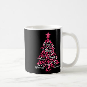 Cancer Christmas Tree Pink Ribbon Fight Awareness Coffee Mug