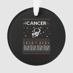 Cancer Christmas Ugly Sweater Ornament