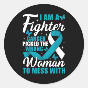 Cancer Cked Wrong Woman Cervical Cancer Awareness Classic Round Sticker