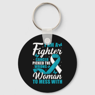 Cancer Cked Wrong Woman Cervical Cancer Awareness Keychain