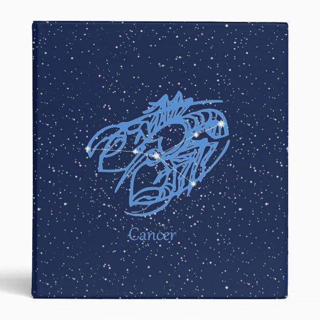 Cancer Constellation and Zodiac Sign with Stars 3  Binder (Front)