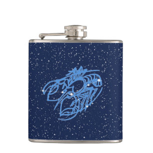 Cancer Constellation and Zodiac Sign with Stars Hip Flask
