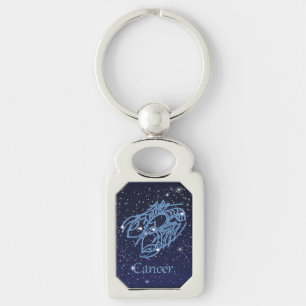 Cancer Constellation and Zodiac Sign with Stars Keychain