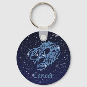 Cancer Constellation and Zodiac Sign with Stars Keychain