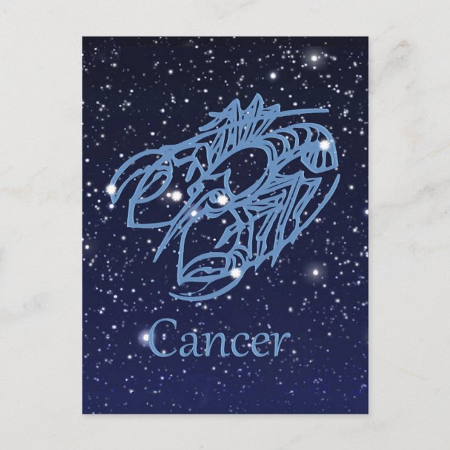 Cancer Constellation and Zodiac Sign with Stars Postcard (Front)
