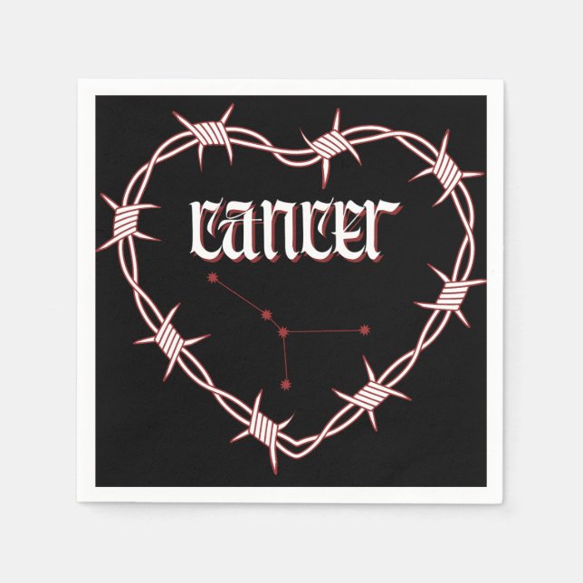 Cancer Constellation Gothic Dark Celestial Art Napkin (Front)