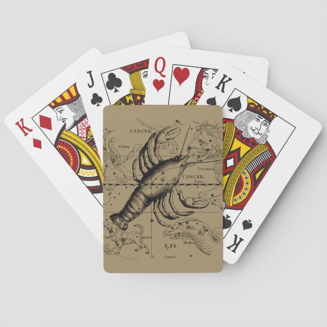 Cancer Constellation Hevelius 1690 Engaving Playing Cards (Back)
