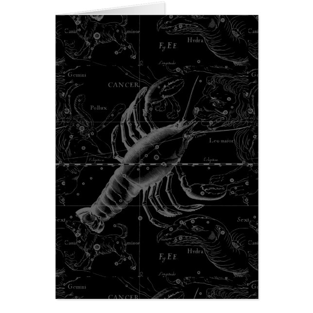 Cancer Constellation Hevelius 1690 on Black (Front)