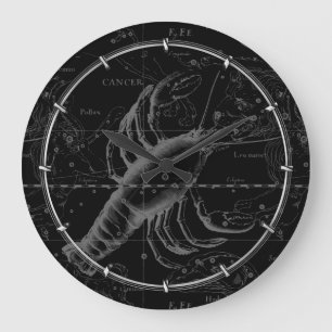 Cancer Constellation Vintage Engraving Hevelius Large Clock