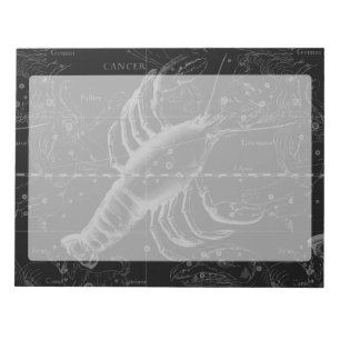 Cancer Constellation Vintage Engraving Hevelius Notepad