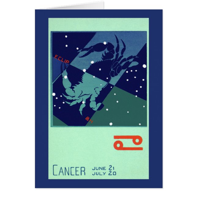 Cancer Crab Constellation Vintage Zodiac Astrology (Front)