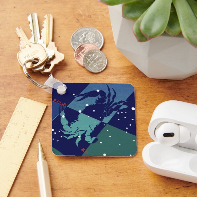Cancer Crab Constellation Vintage Zodiac Astrology Keychain (Desk)