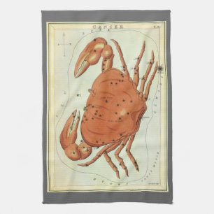 Cancer Crab Vintage Constellation, Urania's Mirror Kitchen Towel