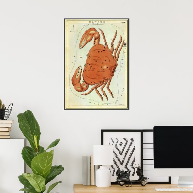 Cancer Crab Vintage Constellation, Urania's Mirror Poster (Home Office)
