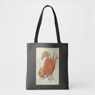 Cancer Crab Vintage Constellation, Urania's Mirror Tote Bag