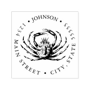 Cancer Crab with Claws Return Label Self-inking Stamp