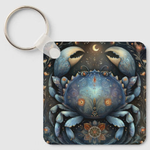 Cancer Crab Zodiac Astrology Celestial Birthday Keychain