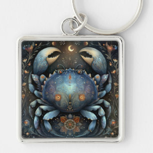 Cancer Crab Zodiac Astrology Celestial Birthday Keychain