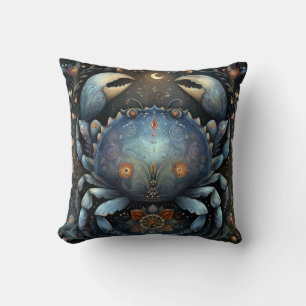 Cancer Crab Zodiac Astrology Celestial Birthday Throw Pillow