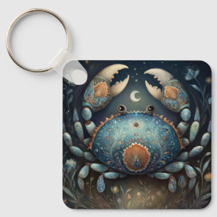 Cancer Crab Zodiac Astrology Mystical Birthday Keychain
