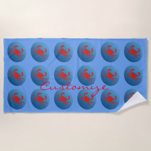 Cancer Crab Zodiac Thunder_Cove Beach Towel