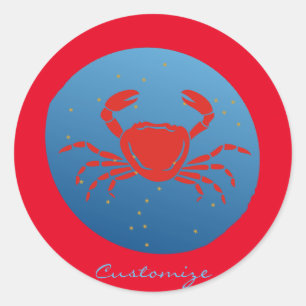 Cancer Crab Zodiac Thunder_Cove Classic Round Sticker