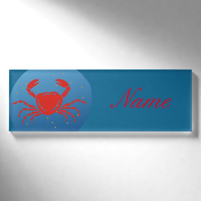 Cancer Crab Zodiac Thunder_Cove Name Tag (Front)