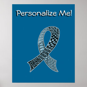 Cancer Disease Awareness Ribbon Pick Any Colour Poster