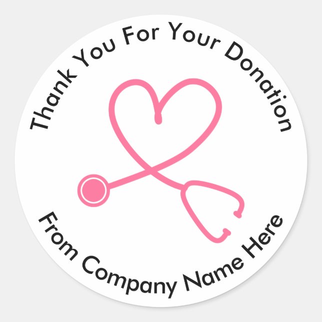 Cancer Donation Logo Thank you Stickers (Front)